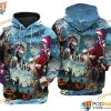 Xmas Santa Claus Skull Funny Christmas Hoodie Shirt Sweatshirt