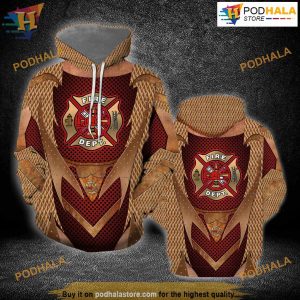 Yellow Copper Armor Firefighter All Over Printed 3D Hoodie Sweatshirt