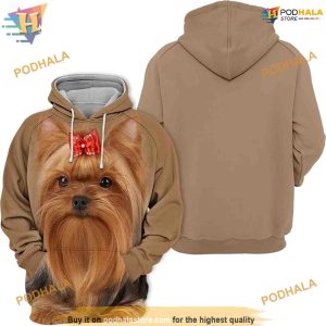 Yorkshire Terrier Yorkie Adorable Dog Face 3D All Over Printed Dog Hoodie Sweatshirt