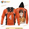 Yu Nishinoya Karasuno Anime Manga Haikyuu Number 4 3D Hoodie