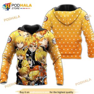 Zenitsu Demon Slayers Anime Manga 3D Hoodie