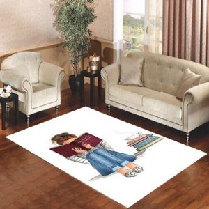 A Girl Was Reading Living Room Carpet Rugs Area Rug For Living Room Bedroom Rug Home Decor