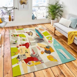 Abstract Spain Vector Map Illustrated Rug Carpet Nursery Rug Home Decor