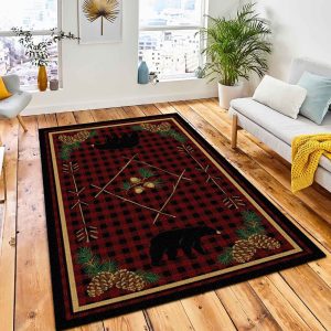 Adirondack Bear Rug Rustic Cabin & Lodge Area Rug Room Decor Rug