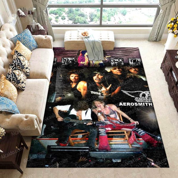 Aerosmith American Rock Band Steven Tyler Singing Vintage Living Room Area Rug Carpet Kitchen Rug Home Decor