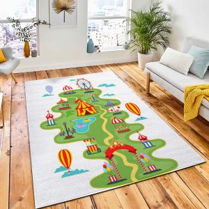 Amusement Park Carousels Merry Go Area Rug City Rug Home Decor
