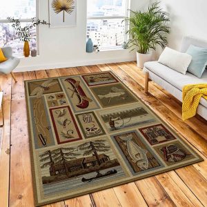 Anglers Dream Area Rug Rustic Cabin & Lodge Area Rug Home Decor Rug