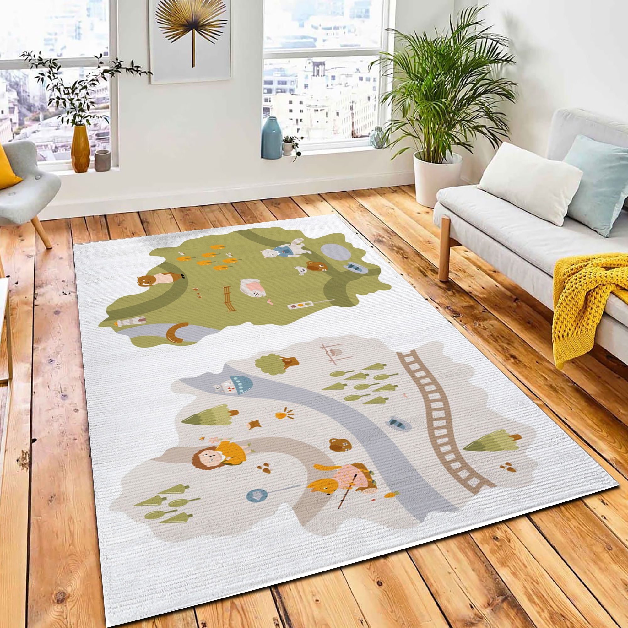 Animal Forest City Maps Cute Rug City Rug Room Decor Animal Forest City Maps Cute Rug City Rug Room Decor