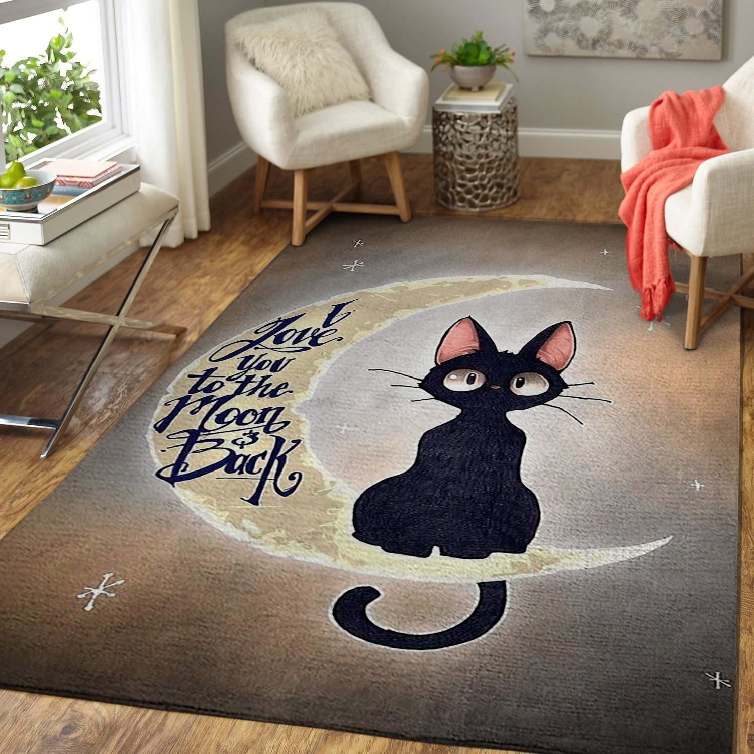 Animal Print I Love U To The Moon And Back Cat Area Rug Ft83299 Rug Carpet Area Rug For Living Room Bedroom Rug Home Decor Animal Print I Love U To The Moon And Back Cat Area Rug Ft83299 Rug Carpet Area Rug For Living Room Bedroom Rug Home Decor