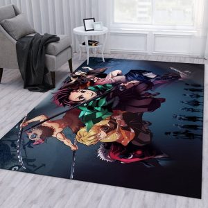 Anime Demon Slayer V1 Rug Bedroom Rug Us Gift Decor Area Rug For Living Room Bedroom Rug Home Decor