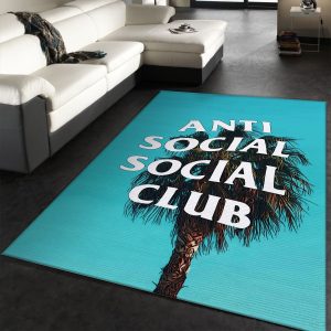 Anti Social Club Area Rugs Fashion Brand Rug Christmas Gift Decor Area Rug For Living Room Bedroom Rug Home Decor