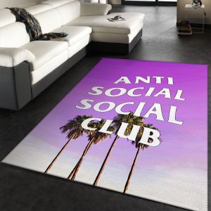 Anti Social Club Rug Living Room Rug Floor Decor Home Decor Area Rug For Living Room Bedroom Rug Home Decor