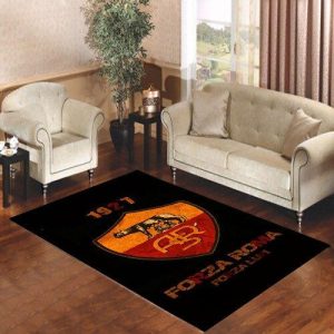 As Roma Black Logo Soccer Living Room Carpet Rugs Area Rug For Living Room Bedroom Rug Home Decor