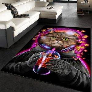 Astronaut Cat Bubble Tea Area Rug Kitchen Rug Home Us Decor