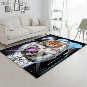 Astronaut Cat Explore Moon Area Rug Carpet Bedroom Home Decor Area Rug For Living Room Bedroom Rug Home Decor