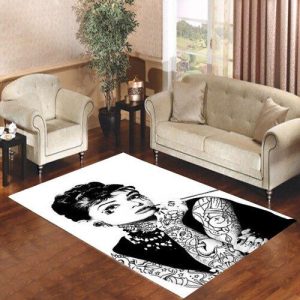 Audrey Hepburn Tattoed Living Room Carpet Rugs Area Rug For Living Room Bedroom Rug Home Decor
