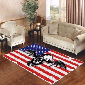 Avenged Sevenfold Logo On Flag Living Room Carpet Rugs Area Rug For Living Room Bedroom Rug Home Decor