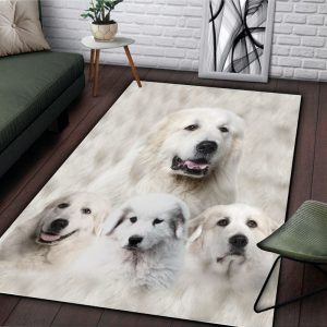 Awesome Great Pyrenees Rectangle Hs16056 Rug Carpet Area Rug For Living Room Bedroom Rug Home Decor