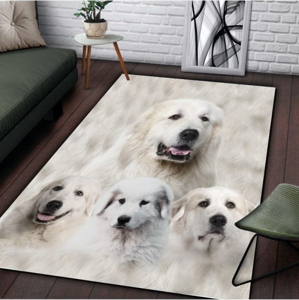 Awesome Great Pyrenees Rectangle Hs16056 Rug Carpet Area Rug For Living Room Bedroom Rug Home Decor