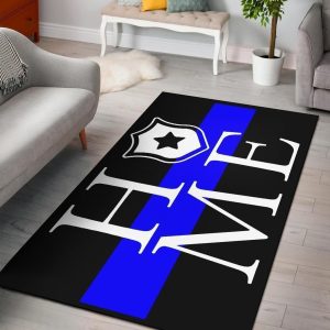 Awesome Thin Blue Line ‘Home’ Area Rug Carpet Ktsr
