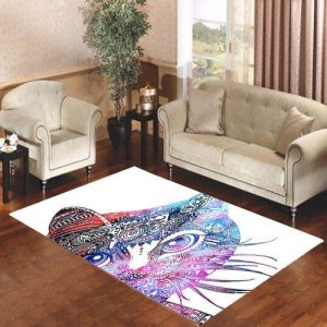 Aztec Cat In Rainbow Color Living Room Carpet Rugs Area Rug For Living Room Bedroom Rug Home Decor