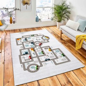 Baby City Map Roads Transport Area Rug Nursery Rug Room Decor