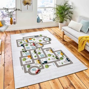 Baby City Map Roads Transport Rug Kids Rug Room Decor
