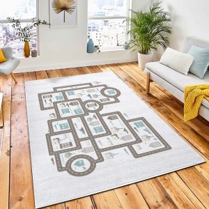 Baby City Map Roads Trees Rug Carpet Kid Play Rug Home Decor