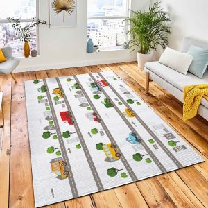 Baby City Roads Cars Transport Area Rug Carpet Kids Rug Home Decor
