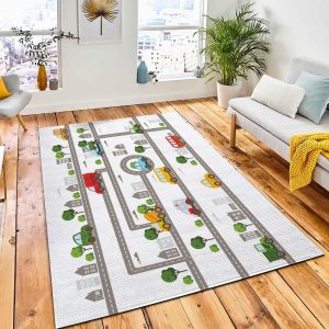 Baby City Roads Cars Transport Carpet Rug Kid Play Rug Home Decor