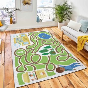 Back School Maze Children Preschool Area Carpet Rug Kid Play Rug Home Decor