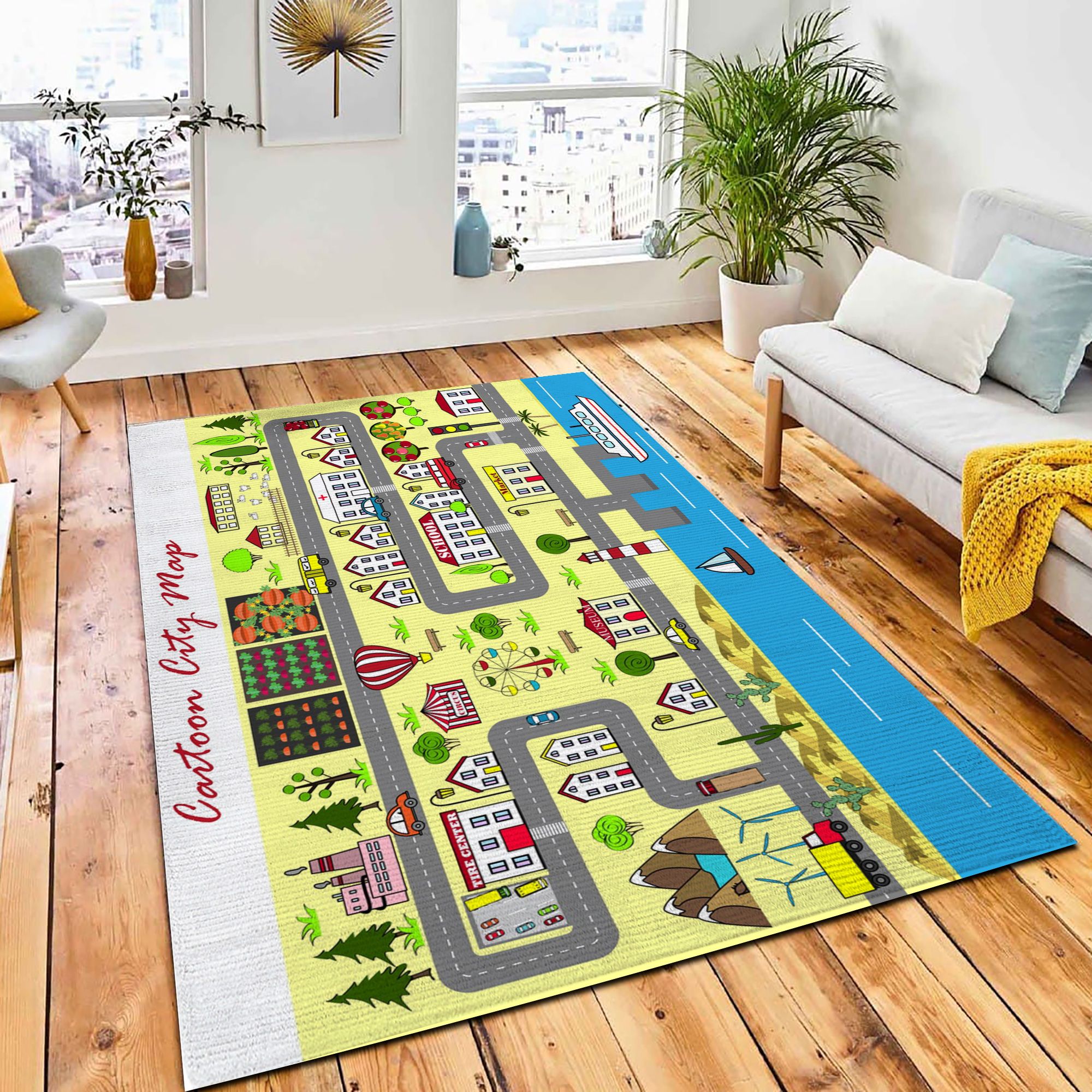 Background Lively City Houses Streets Area Rug Kid Play Rug Home Decor Background Lively City Houses Streets Area Rug Kid Play Rug Home Decor