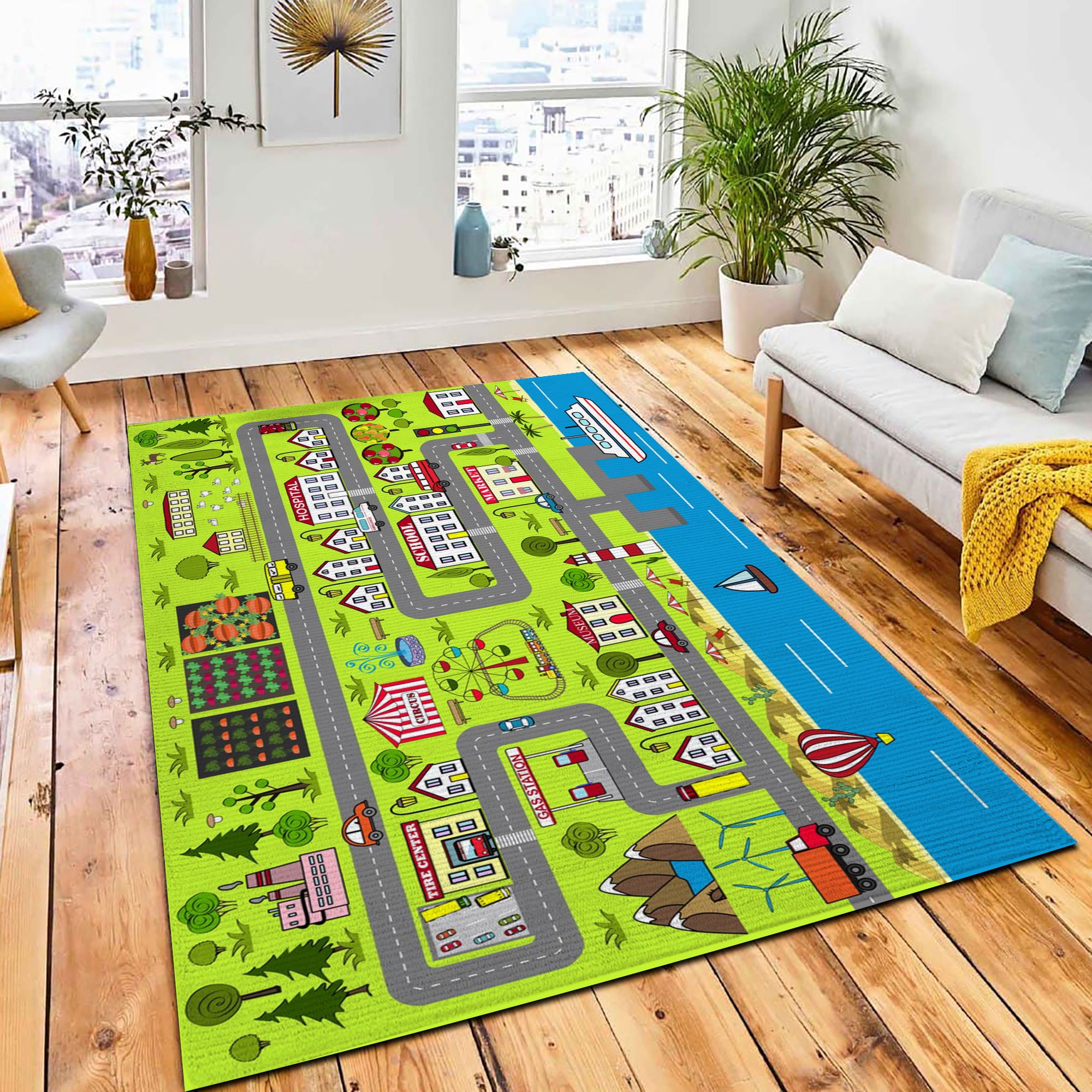 Background Lively City Houses Streets Rug Carpet Kid Play Rug Home Decor Background Lively City Houses Streets Rug Carpet Kid Play Rug Home Decor