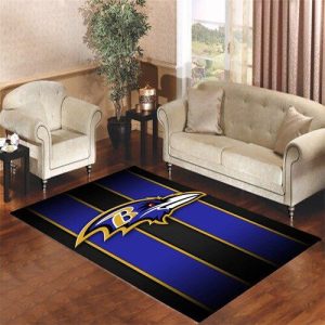 Baltimore Ravens Stripe Dark Blue Living Room Carpet Rugs Area Rug For Living Room Bedroom Rug Home Decor