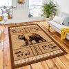 Bass N Bear Lodge Area Rug Rustic Cabin & Lodge Area Rug Home Decor Rug