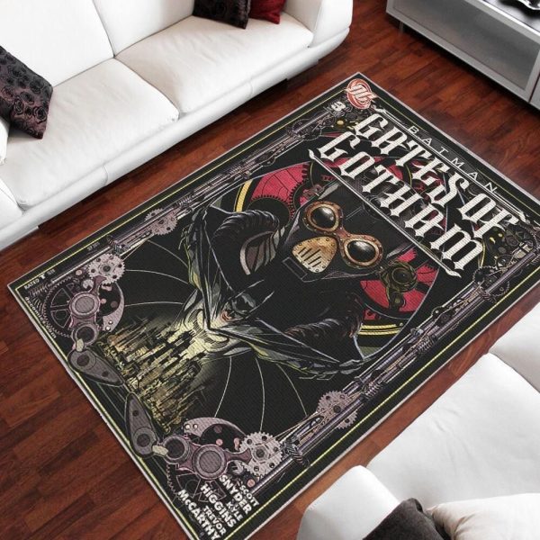 Batman Gates Of Gotham Area Rug – Home Decor – Bedroom Living Room Decor