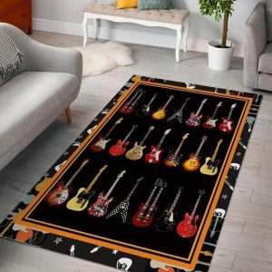 Beatles Guitar Collection Living Room Area Rug Bedroom Family Gift Decor Area Rug For Living Room Bedroom Rug Home Decor