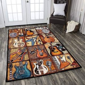 Beautiful Collection Guitar Rectangle Jo81339 Rug Carpet Area Rug For Living Room Bedroom Rug Home Decor