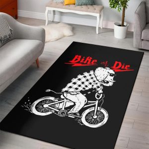 Bike Or Die  Area Rug   Christmas Gift Floor Decor Home Decor