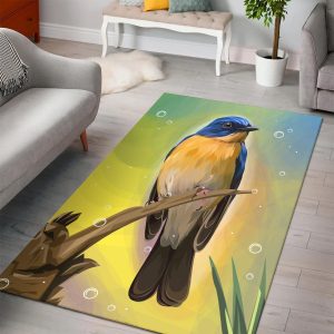 Bird Illustration  Area Rug   Room Rugs Floor Decor Home Decor