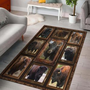 Bison Buffaloes Native American Area Rug Carpet Area Rug For Living Room Bedroom Rug Home Decor