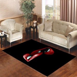 Bite Me Red Lips Black Cool Sexy Living Room Carpet Rugs Area Rug For Living Room Bedroom Rug Home Decor