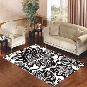 Black Damask Patter Living Room Carpet Rugs Area Rug For Living Room Bedroom Rug Home Decor
