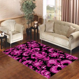 Black Pink Damask Pattern Living Room Carpet Rugs Area Rug For Living Room Bedroom Rug Home Decor