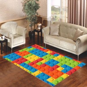 Blocks Rainbow Lego Art Pattern Living Room Carpet Rugs Area Rug For Living Room Bedroom Rug Home Decor