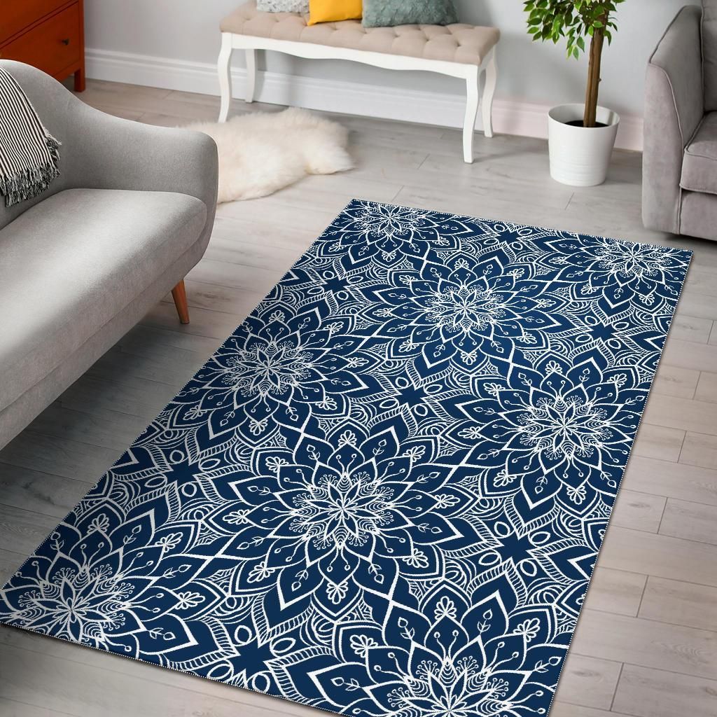 Blue And White Bohemian Mandala Area Rug Bohemian Rug Rug Love Decor Blue And White Bohemian Mandala Area Rug Bohemian Rug Rug Love Decor