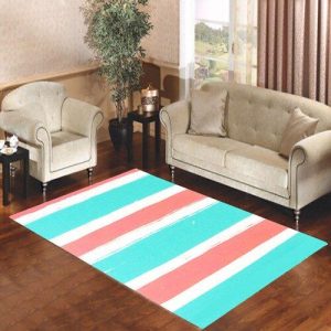 Blue Coral Colorblock Stripe Living Room Carpet Rugs Area Rug For Living Room Bedroom Rug Home Decor