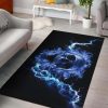 Blue Flaming Skull Area Rug Carpet Carpets Area Rug For Living Room Bedroom Rug Home Decor
