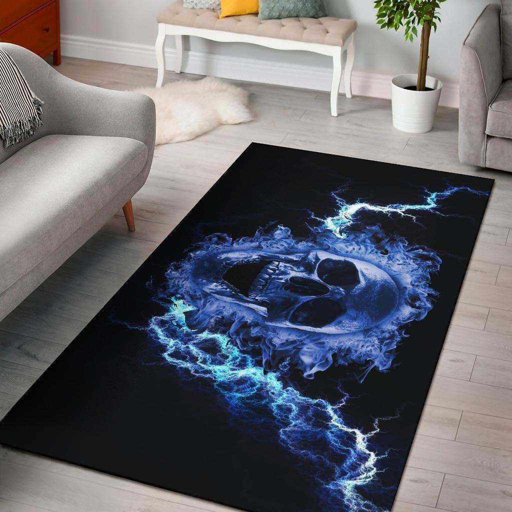 Blue Flaming Skull Area Rug Carpet Carpets Area Rug For Living Room Bedroom Rug Home Decor Blue Flaming Skull Area Rug Carpet Carpets Area Rug For Living Room Bedroom Rug Home Decor