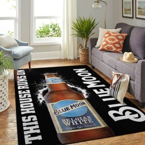 Blue Moon This House Runs On Rug Room Carpet Custom Area Floor Home Decor
